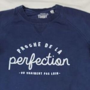 FRENCH Monsieur Tshirt CLOSE TO PERFECT organic sweater sweatshirt blue white XS